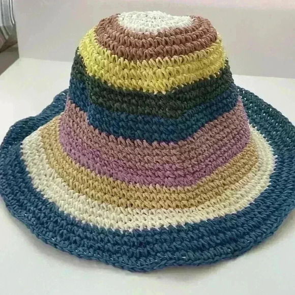 Remy Multi Color Bucket Hat -Straw By Hat Attack -New